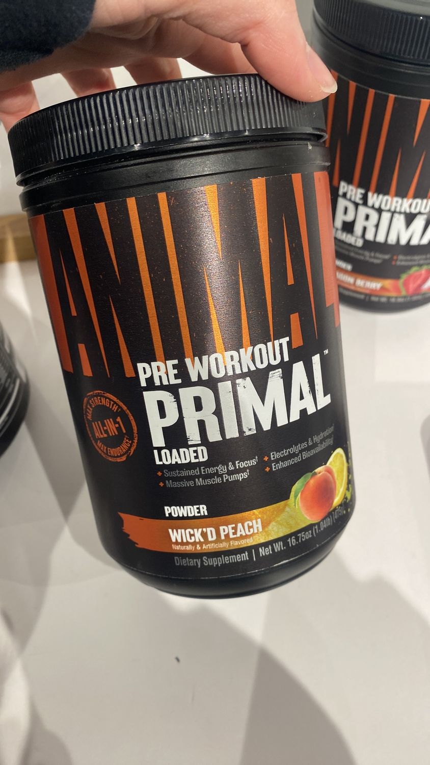 animal primal pre workout wickd peach 