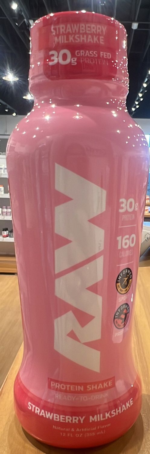 RAW strawberry milkshake single