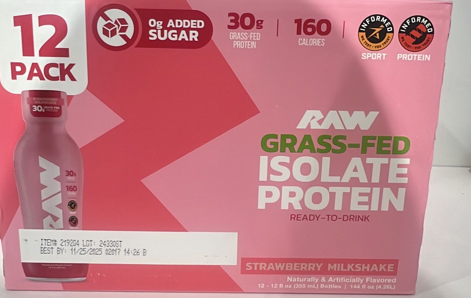 RAW RTD strawberry milkshake case