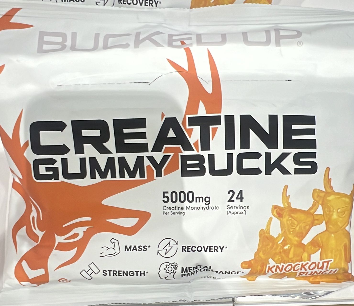 Bucked up creatine gummy bucks knockout punch