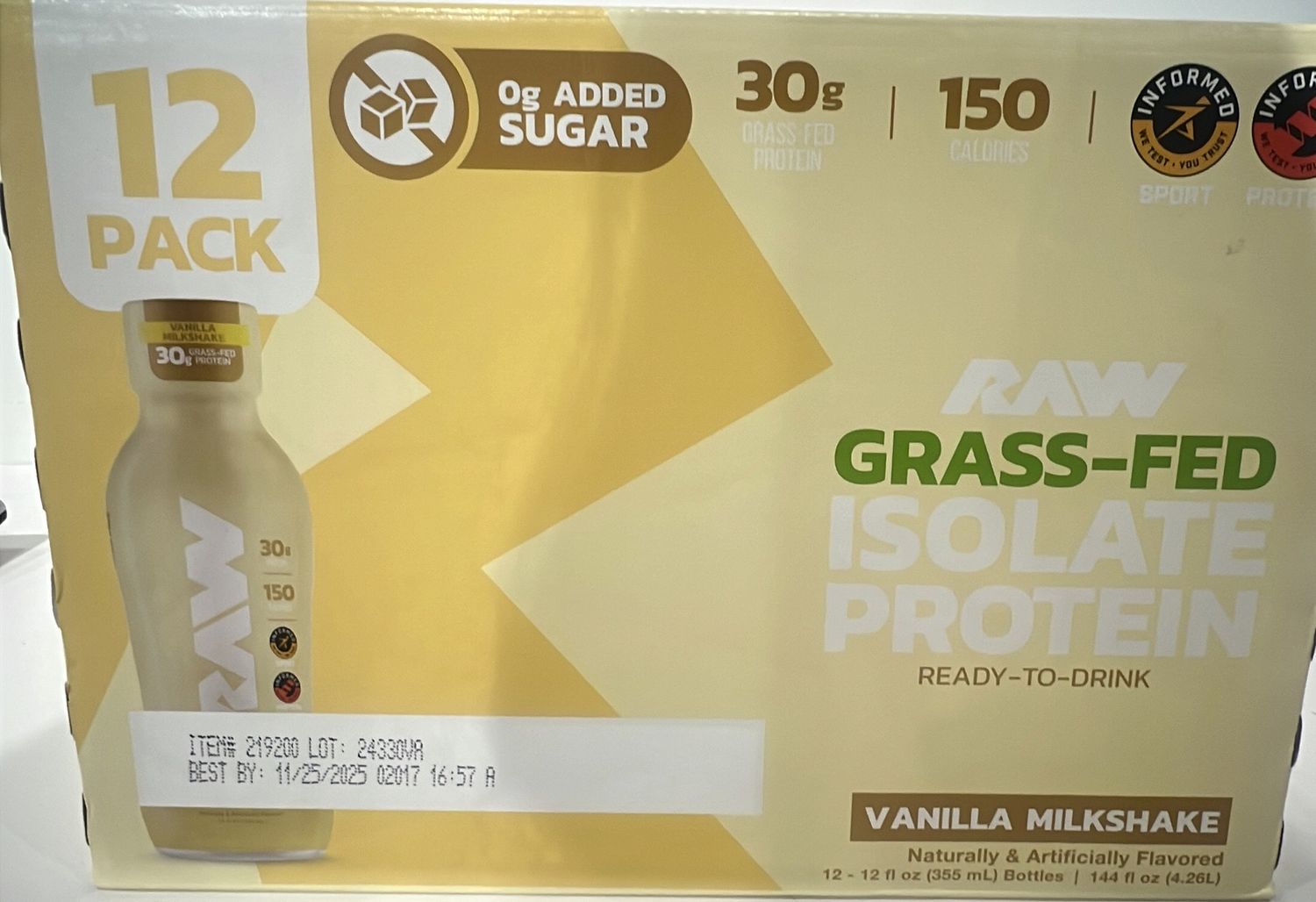 RAW RTD vanilla milshake case