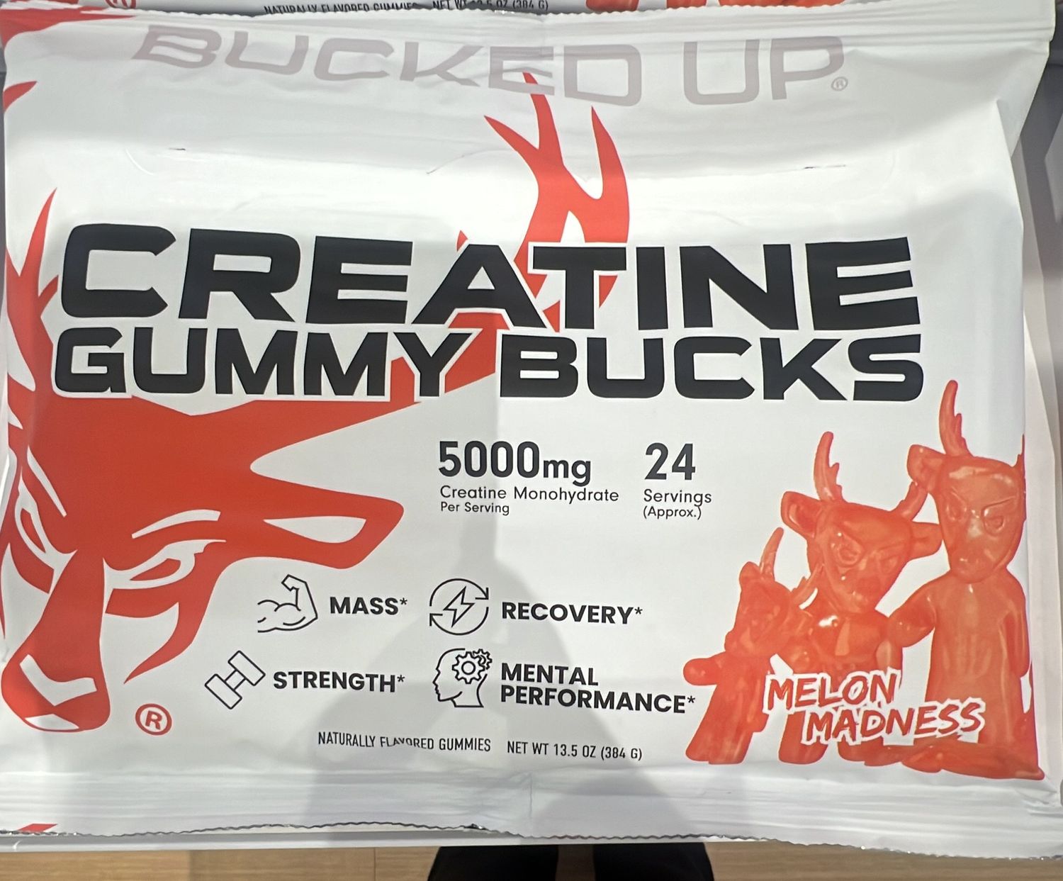 Bucked up creatine gummy bucks melon madness