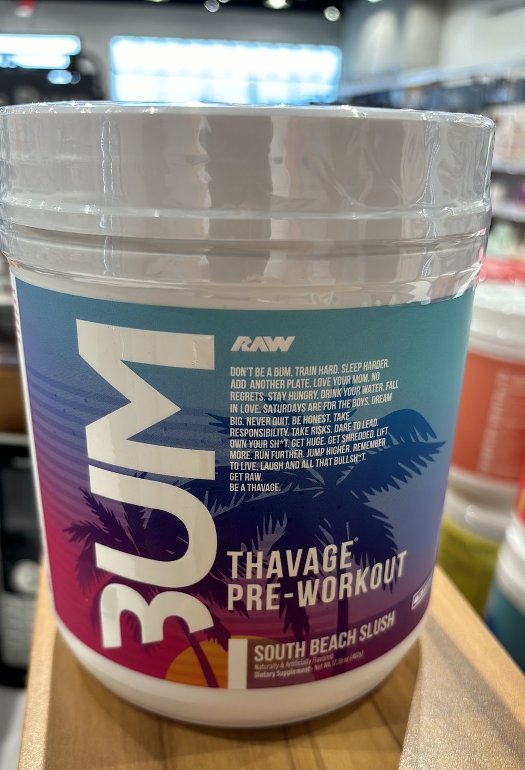 Bum Thavage pre-workout South Beach Slush