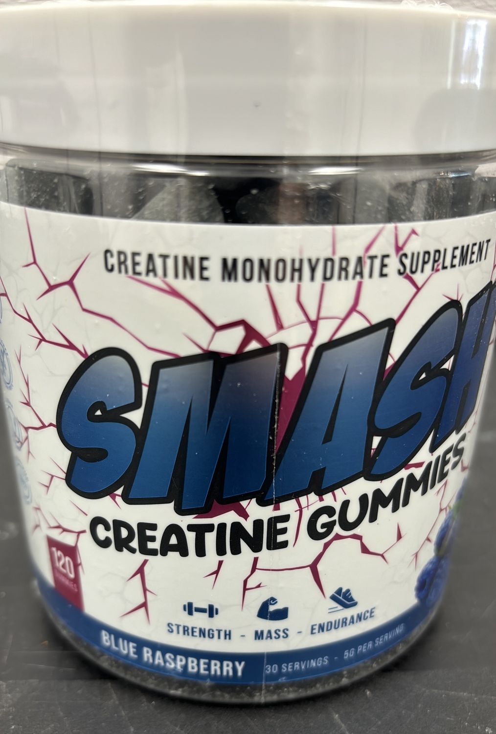 Smash Creatine Gummies blue raspberry 