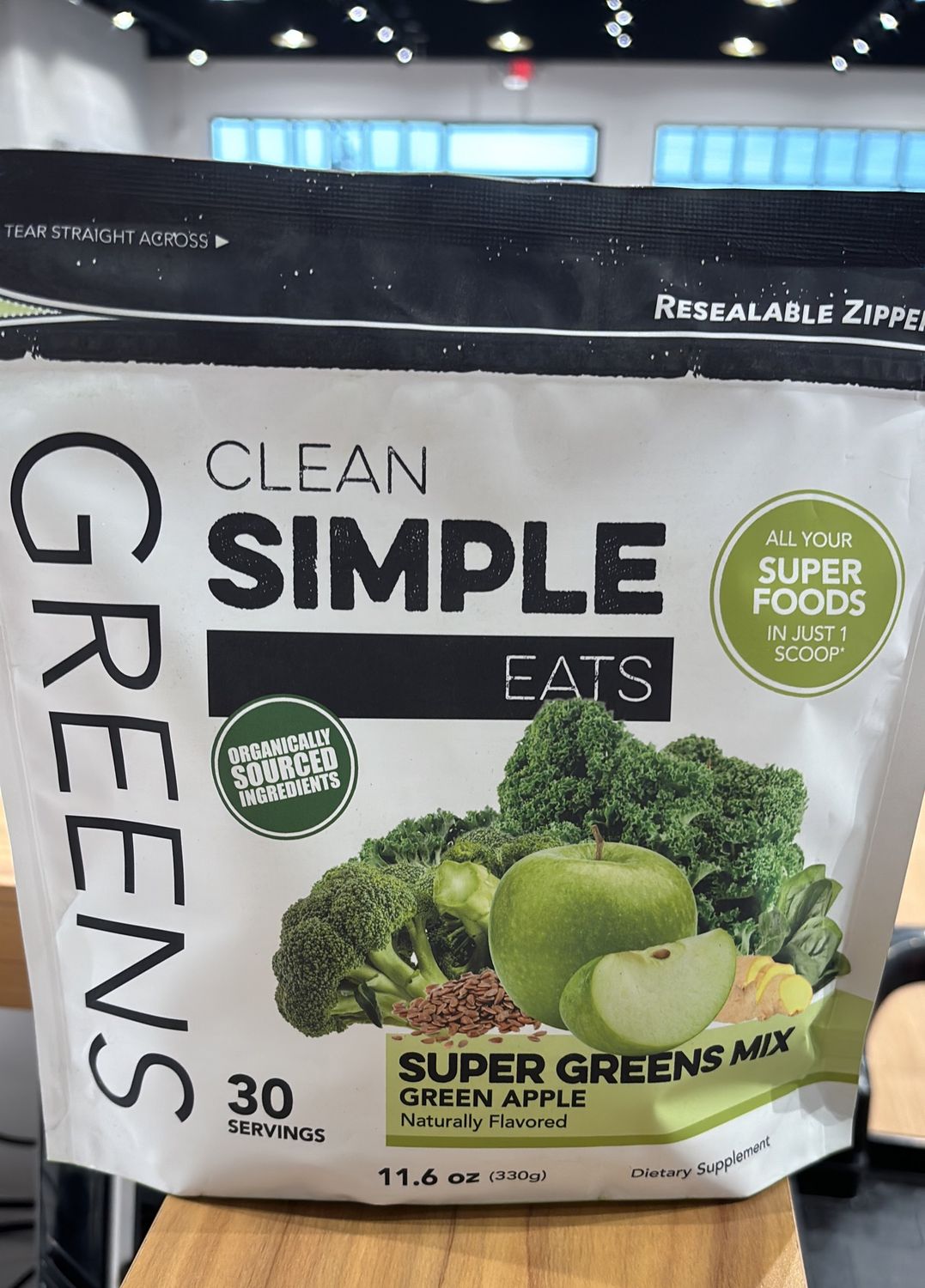 Clean Simple Eats SuperGreens Mix Green Apple
