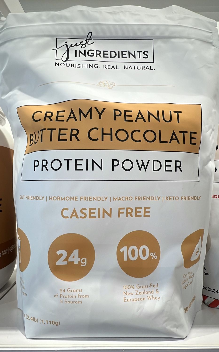 Just ingredients creamy peanut butter chocolate