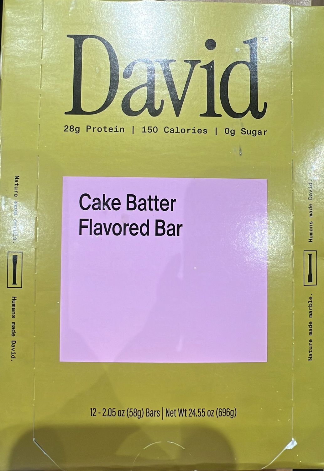 David protein bar cake batter case
