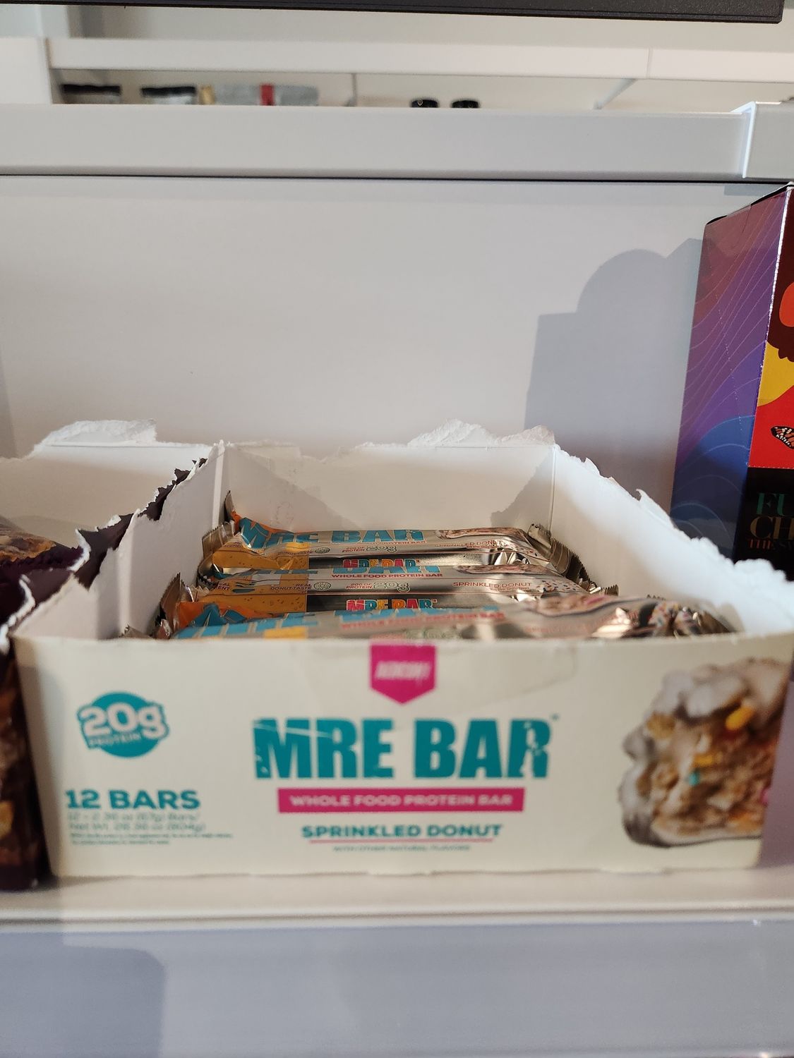 Mre bars sprinkled donuts box