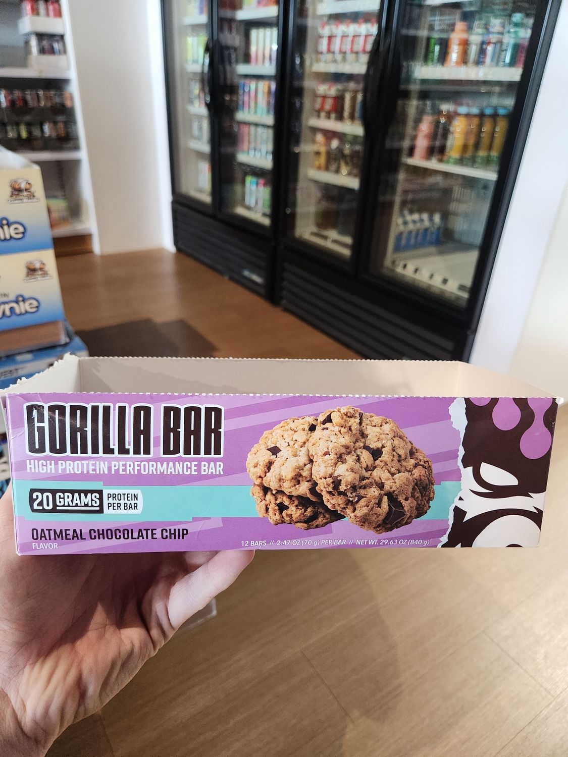 Gorilla Bar Protein bar oatmeal chocolate chip pack