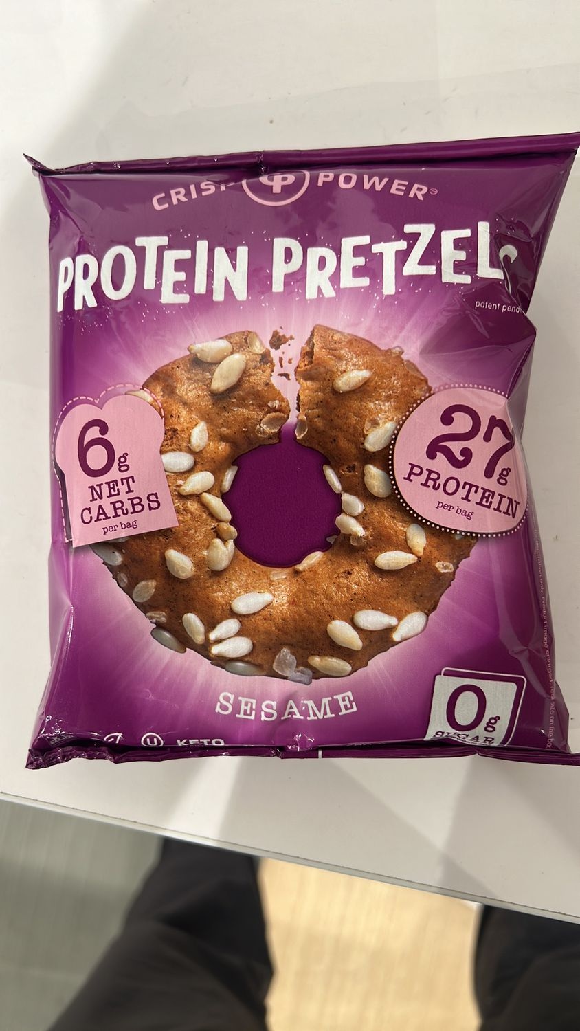 crisp power protein pretzels (sesame)