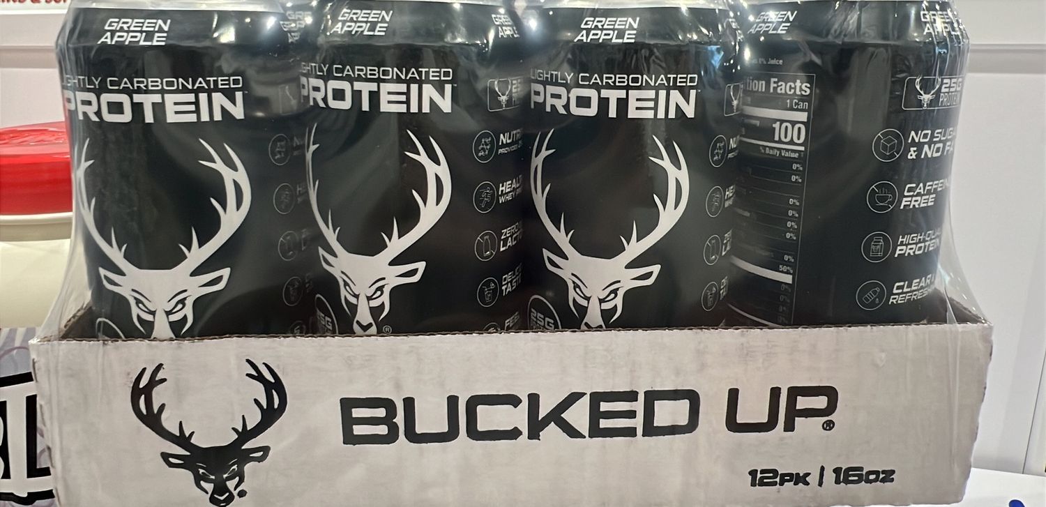 Bucked Up green apple clear protein case