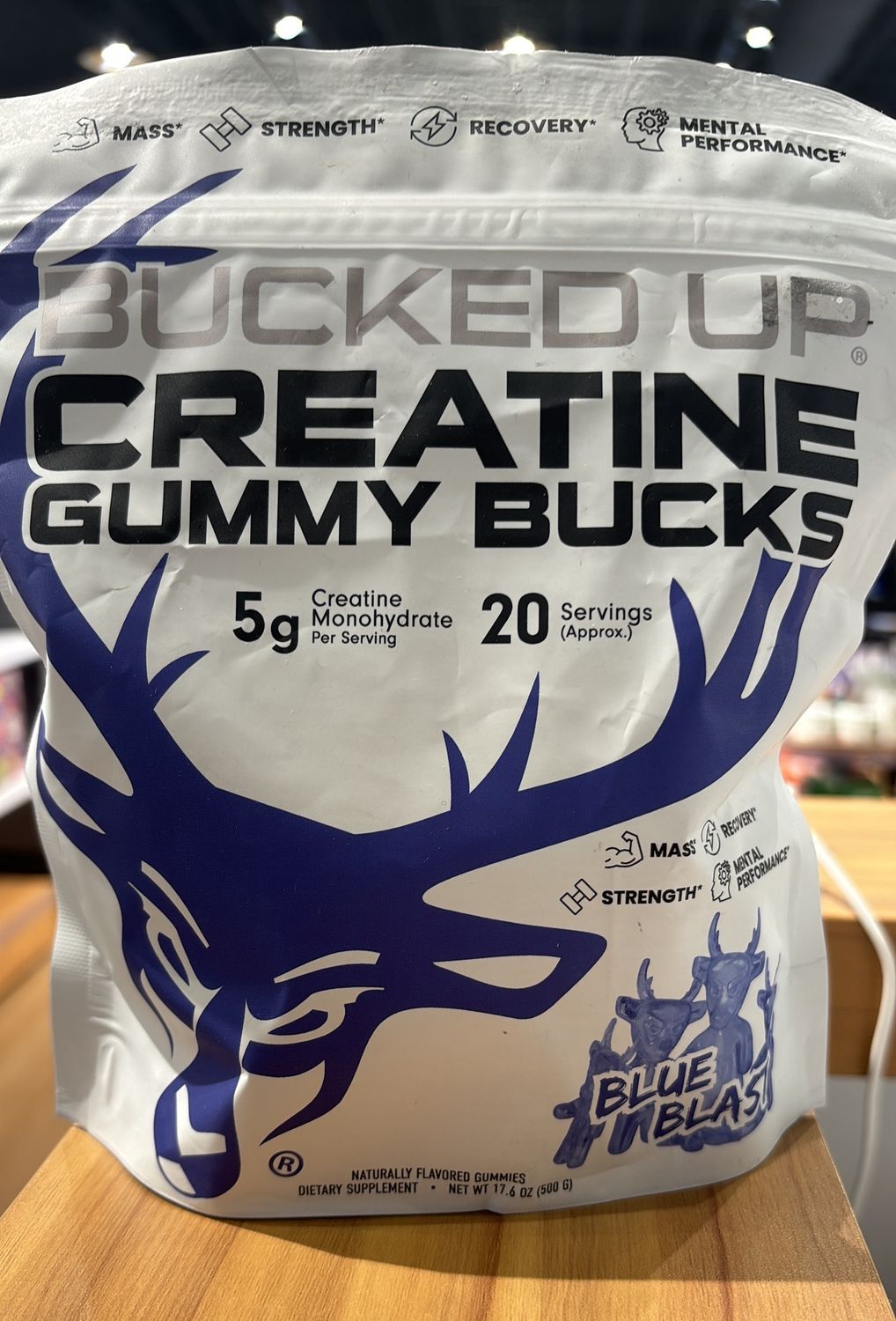 Bucked Up Creatine Gummies Blue Blast 20 servings