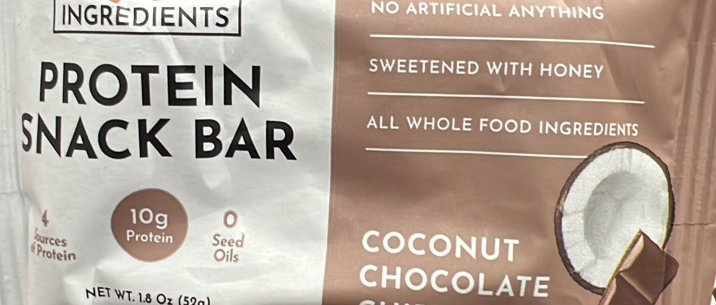 Just ingredients coconut chocolate chip bar single