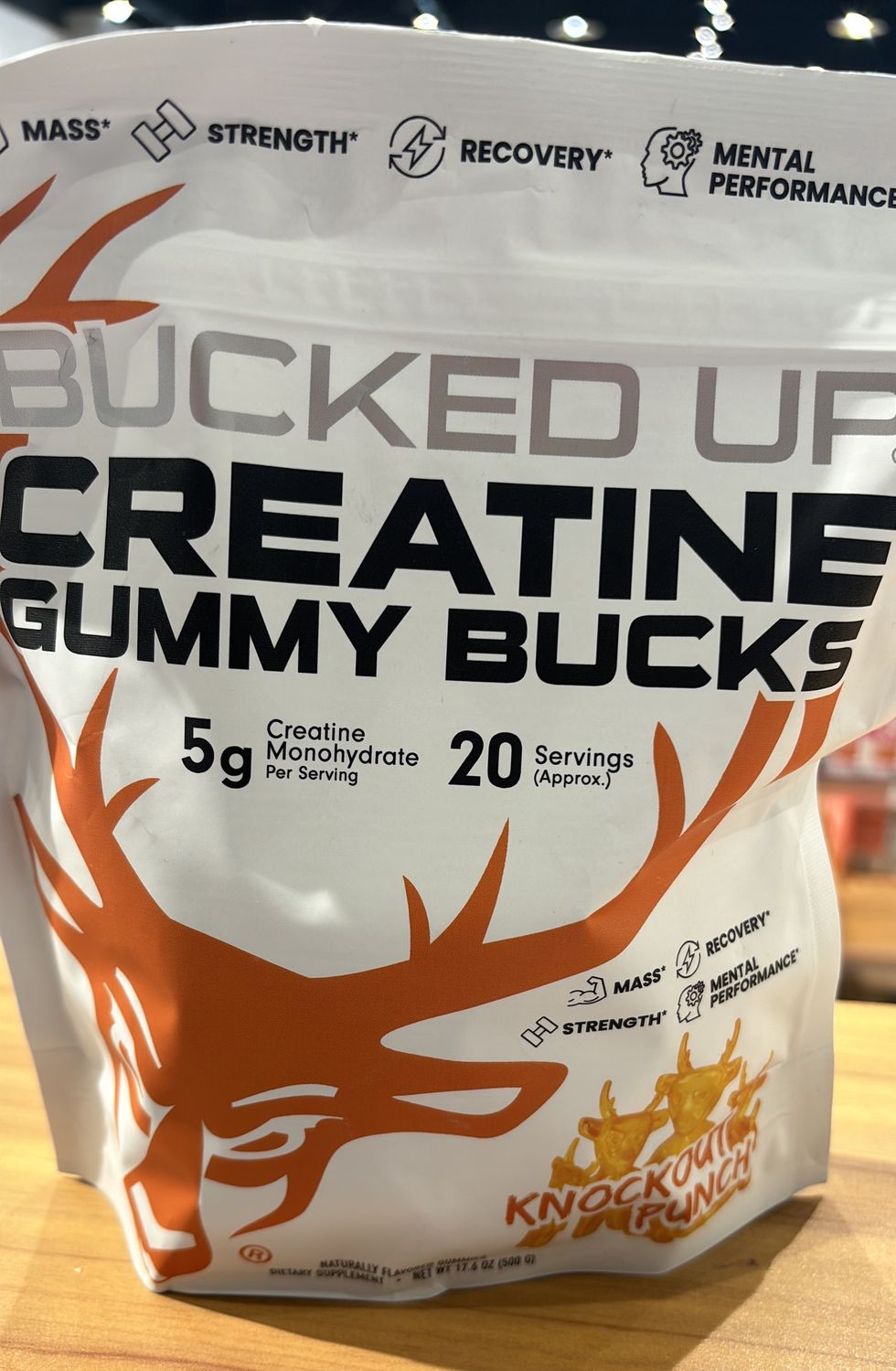 BuckedUp Creatine Gummies Knockout Punch 20 servings