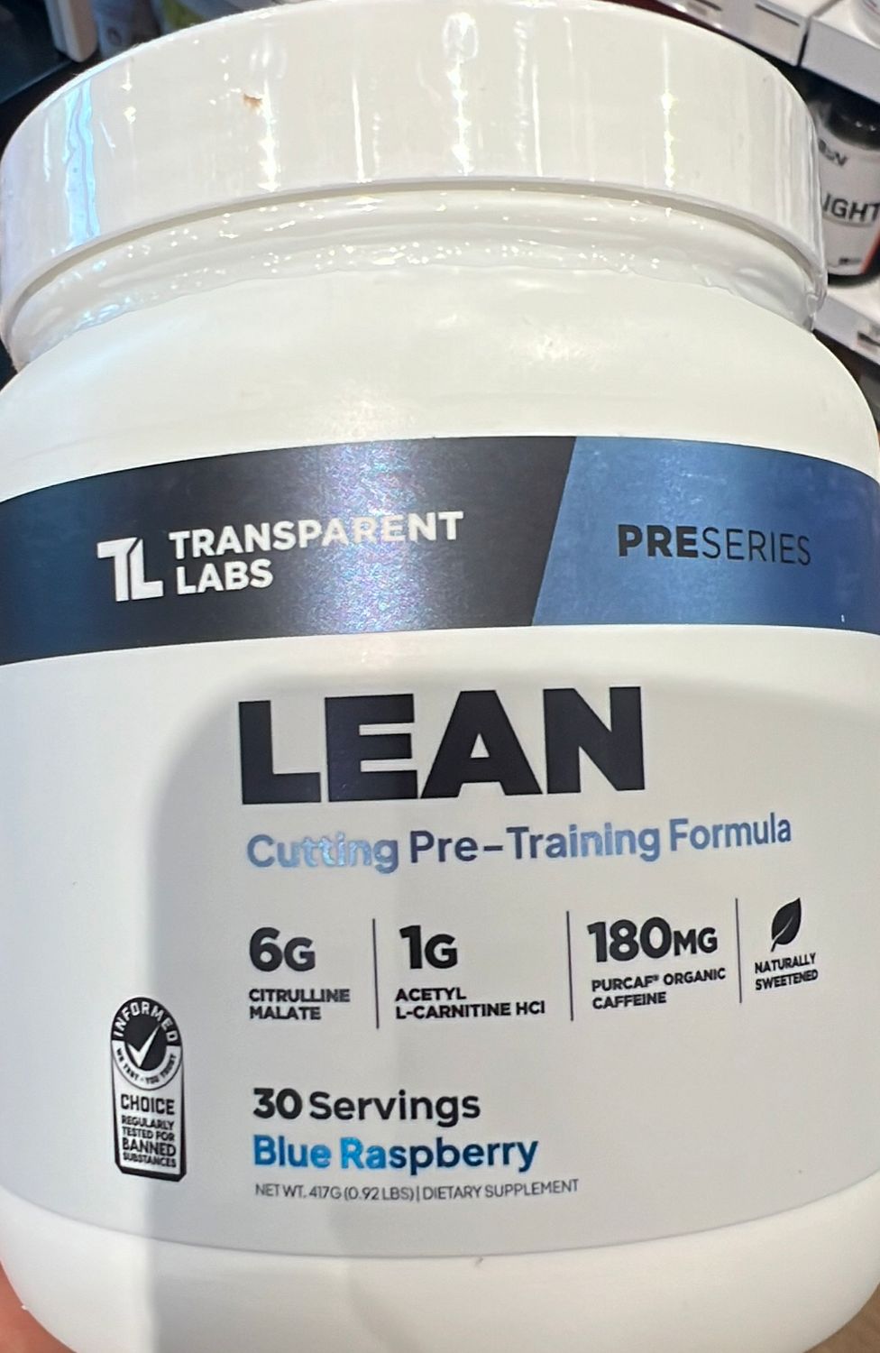transparent labs lean blue raspberry