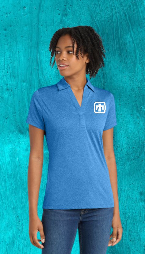 Polo - Ladies Heather Contender, Size: Large, Color: Blue Wake Heather