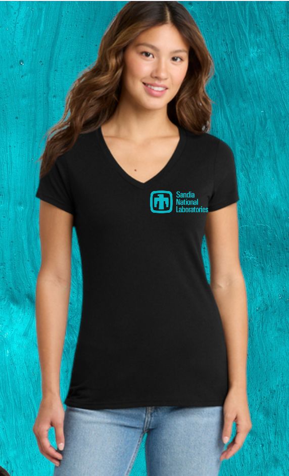 T-shirt Ladies V-neck, Color: Black, Size: Large