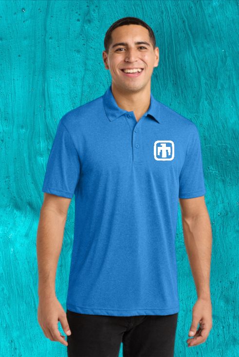 Polo - Mens Heather Contender, Color: Blue Wake Heather, Size: Large
