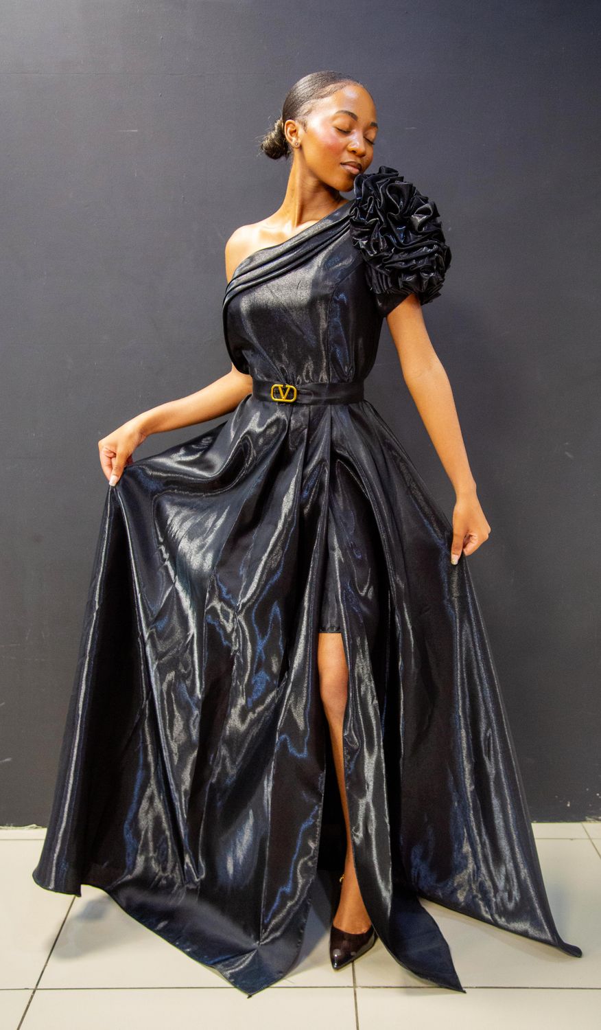 C-LINE POLYESTER WOMEN’S BLACK LUXURY DRESS – AUCKLEY M BOUTIQUE