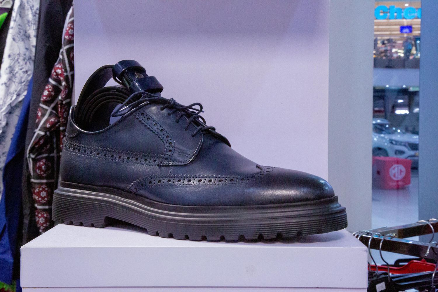 NAVY BLUE CHUNKY SOLE LOAFERS