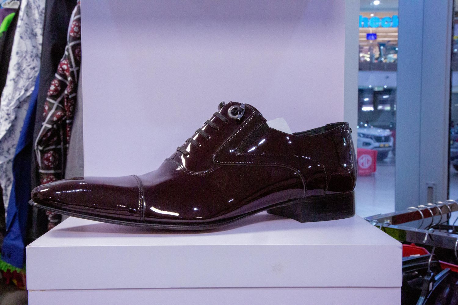MEN&#39;S LUXURY MAROON FORMAL SHOE