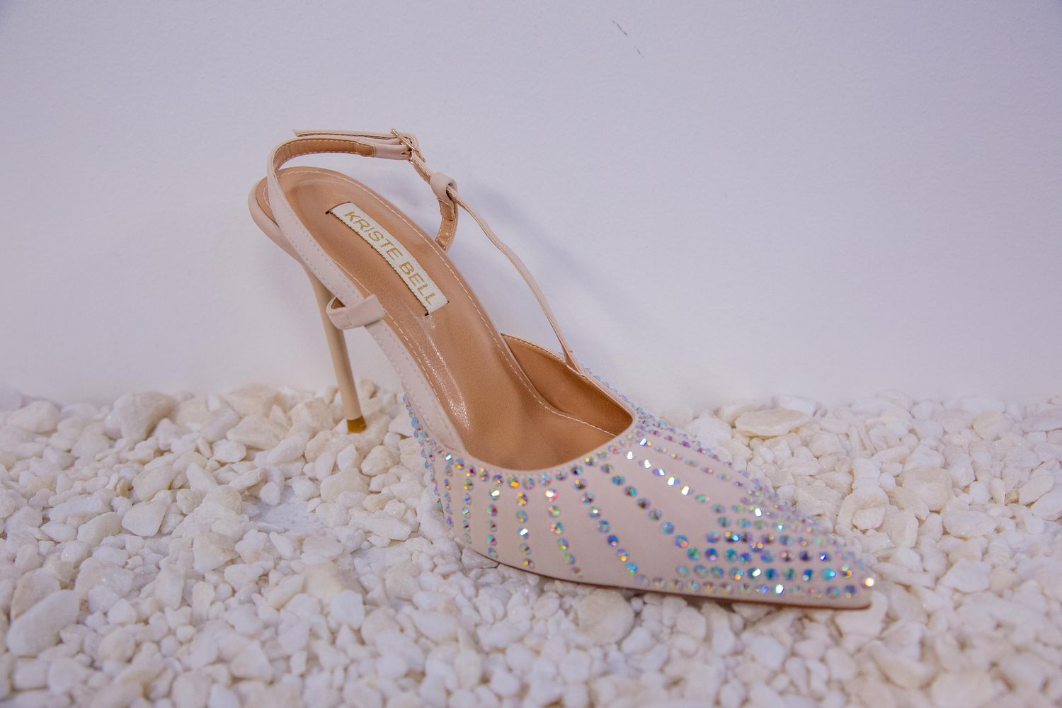 WOMEN'S LUXURY -BEIGE &amp; SILVER WOMEN'S THICK HEEL