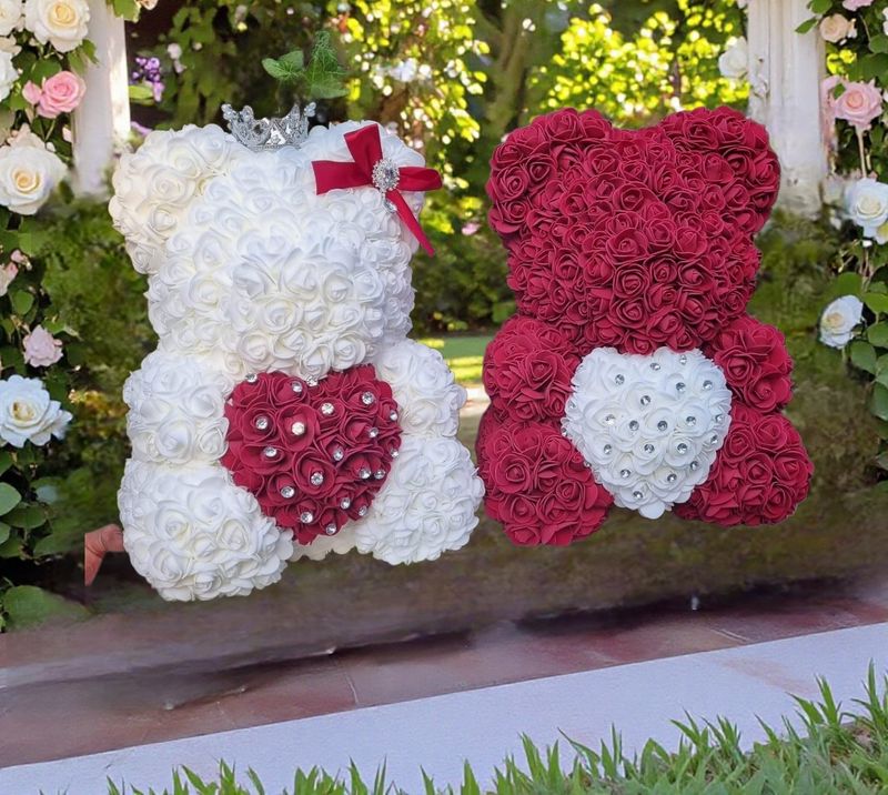 Grand Oursons en rose artificielles