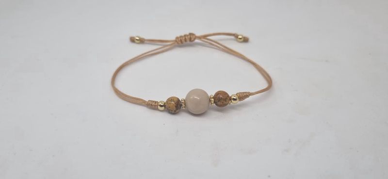 Healing Cream Bone Jasper Bracelet