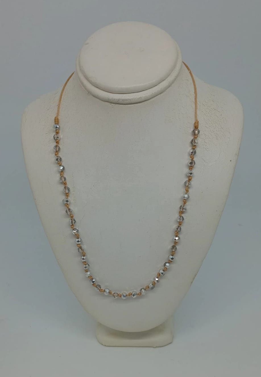 Necklace Silver Crystal Knotted