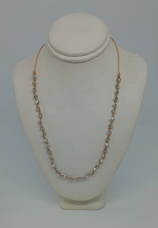 Necklace Silver Crystal Knotted