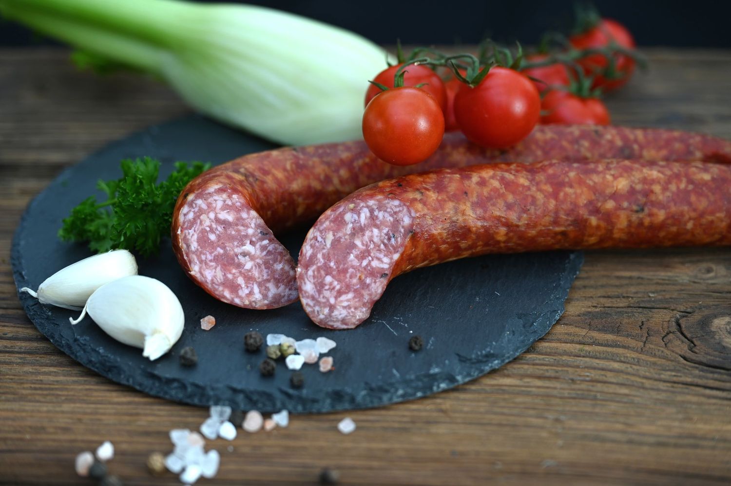 Knoblauch Pfefferwurst im Ring Knoblauch Pfefferwurst im Ring
