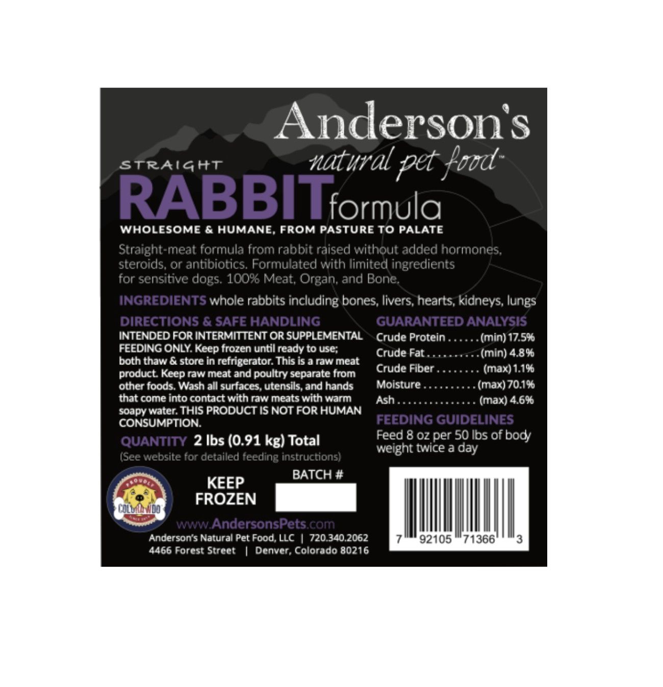 Anderson's ColoRAWdo Base Blend - Rabbit