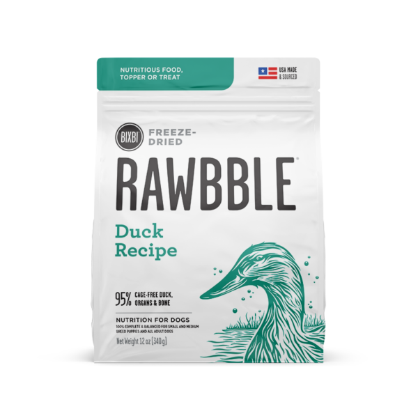 Bixbi Rawbble Freeze Dried Dog Food - Duck, Size: 4.5oz