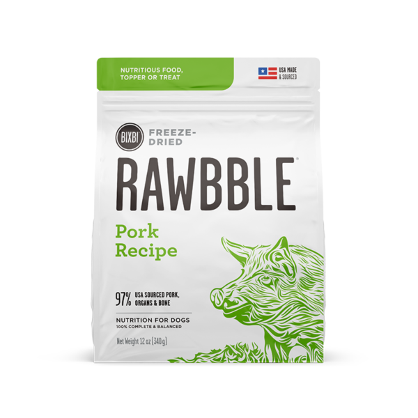 Bixbi Rawbble Freeze Dried Dog Food - Pork, Size: 4.5oz