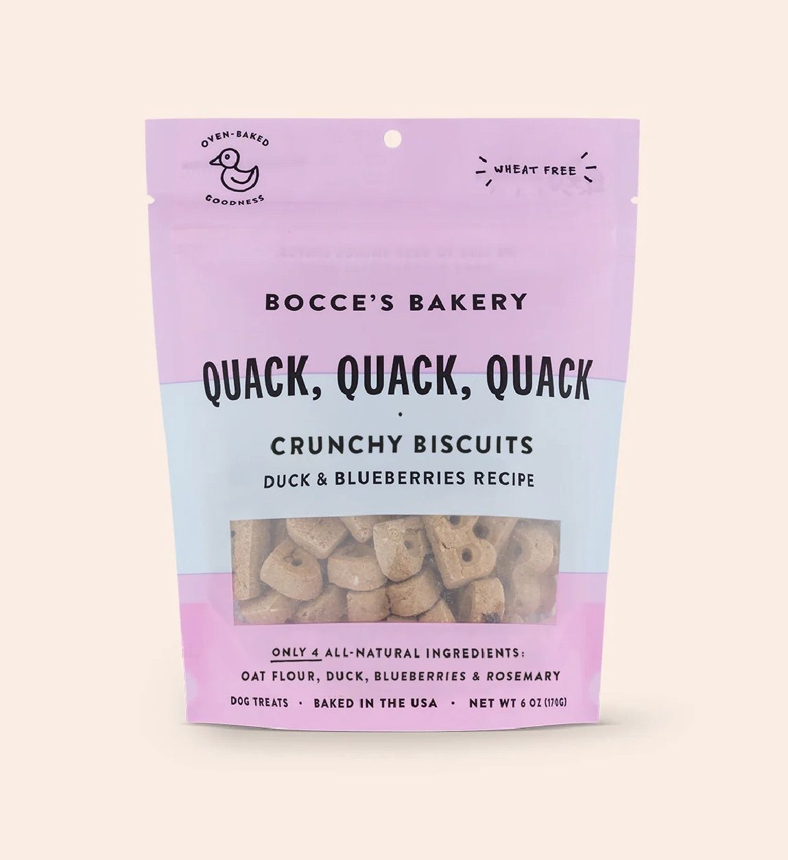 Bocce's Bakery Crunchy Biscuits - Quack Quack Quack