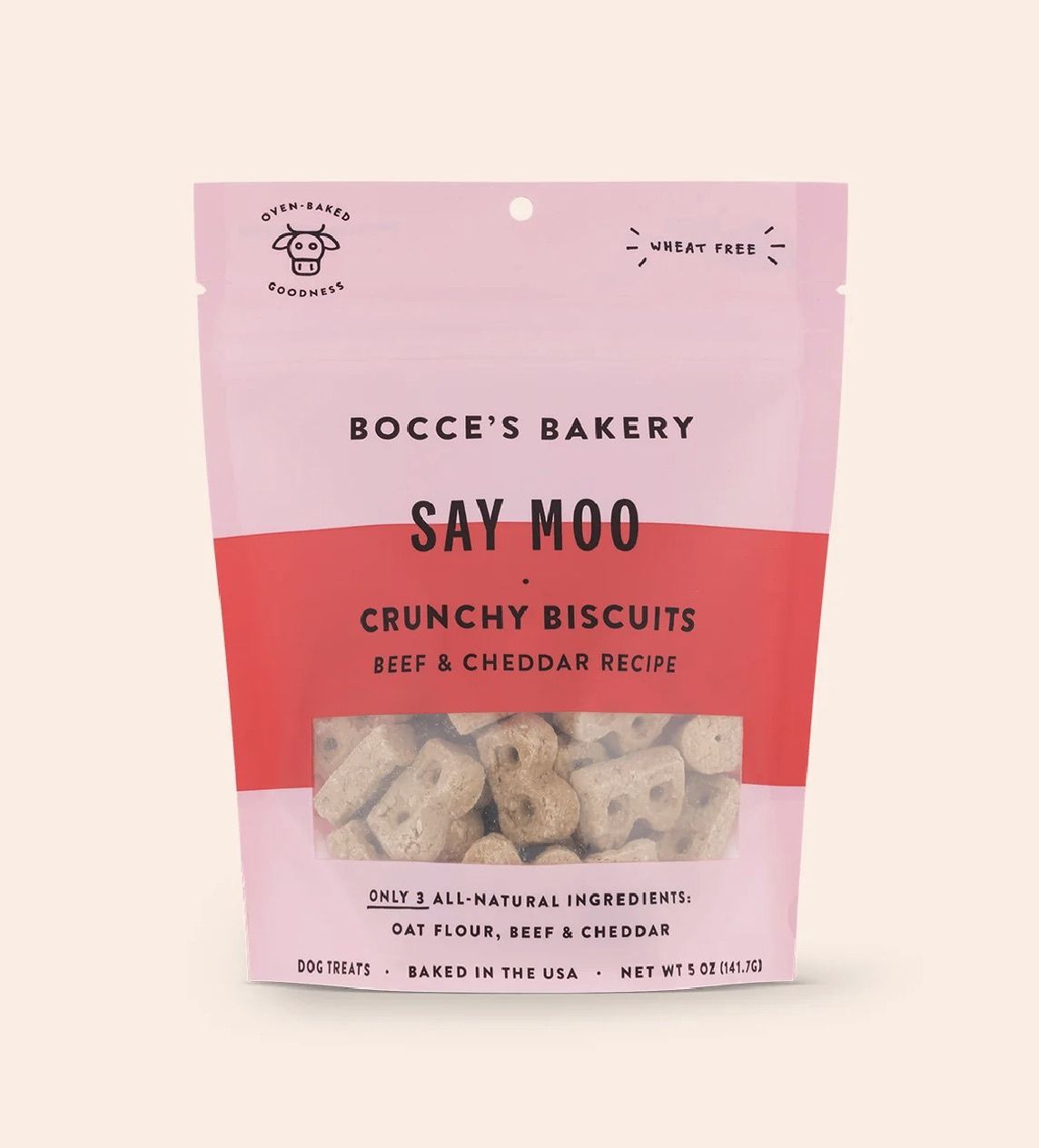 Bocce's Bakery Crunchy Biscuits - Say Moo