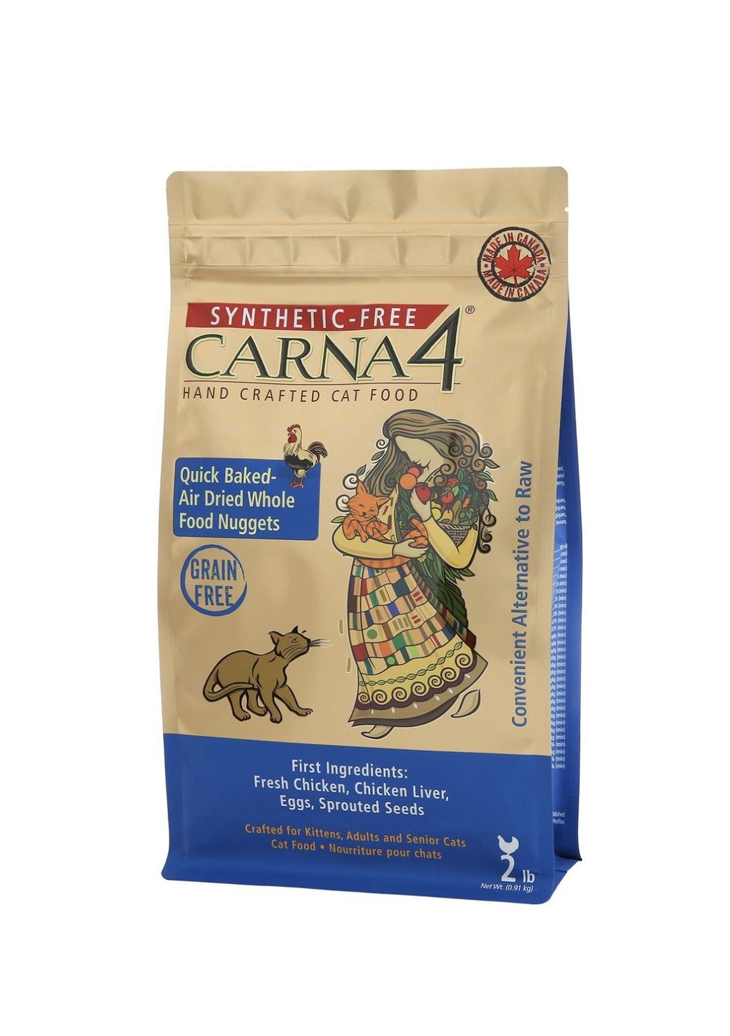 Carna4 Dry Cat Food - Chicken, Size: 2lb