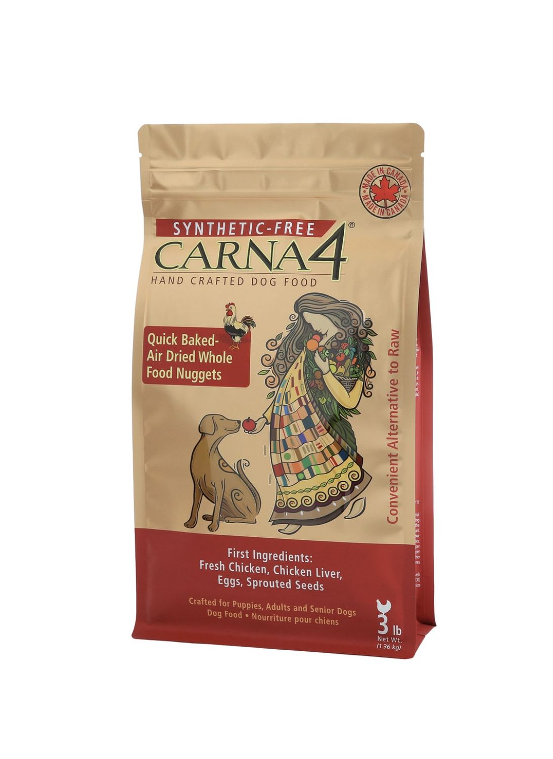 Carna4 Dry Dog Food - Chicken, Size: 3lb