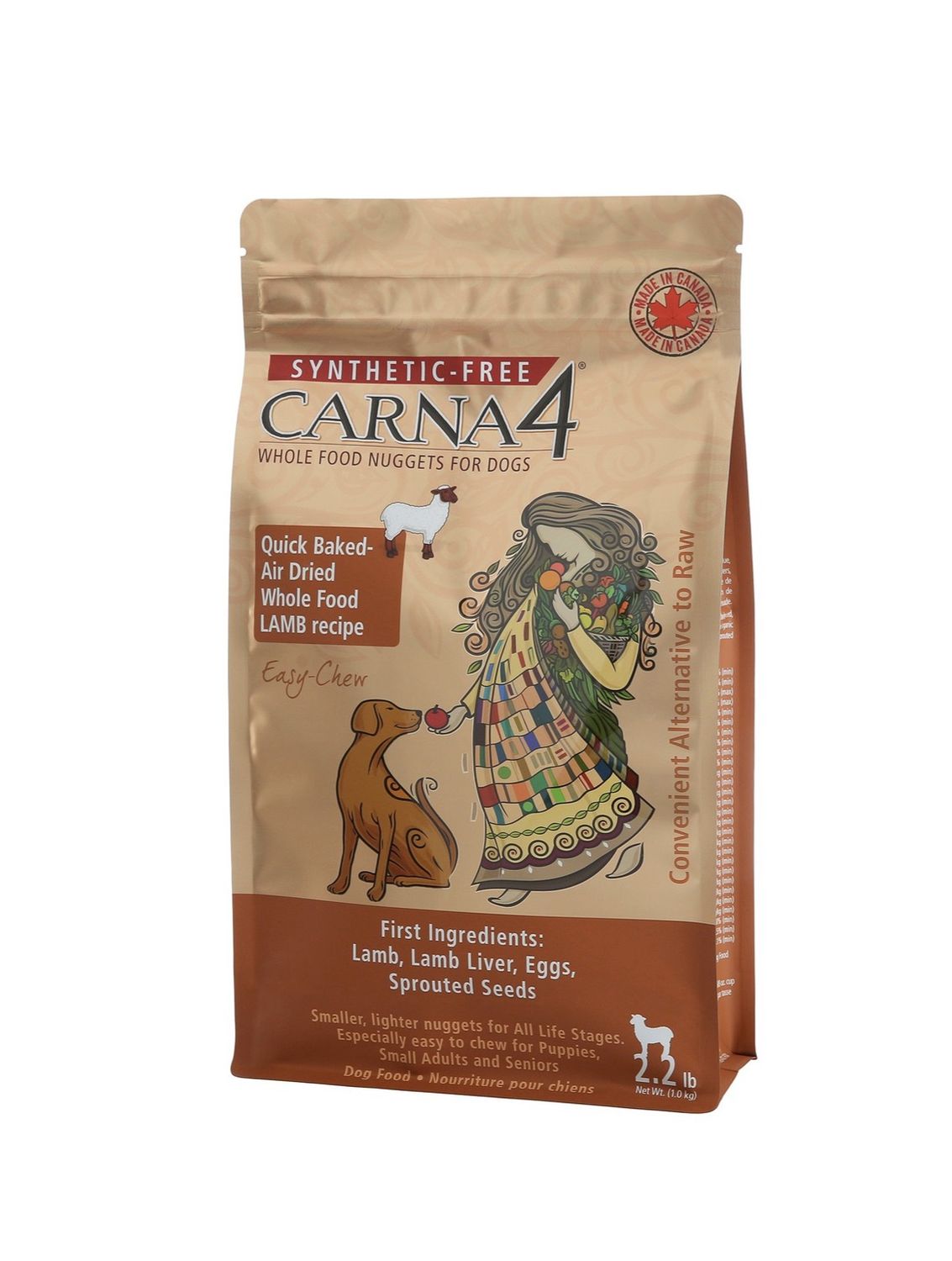 Carna4 Dry Dog Food - Lamb, Size: 2.2lb
