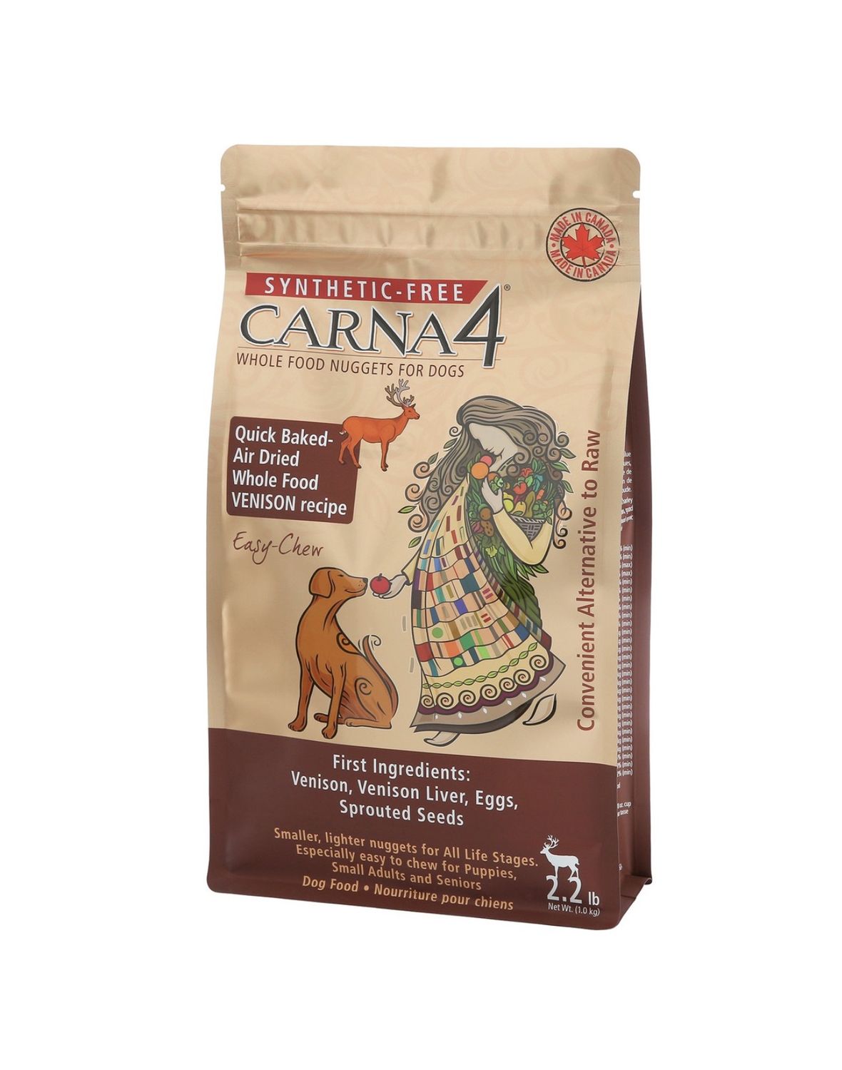 Carna4 Dry Dog Food - Venison, Size: 2.2lb