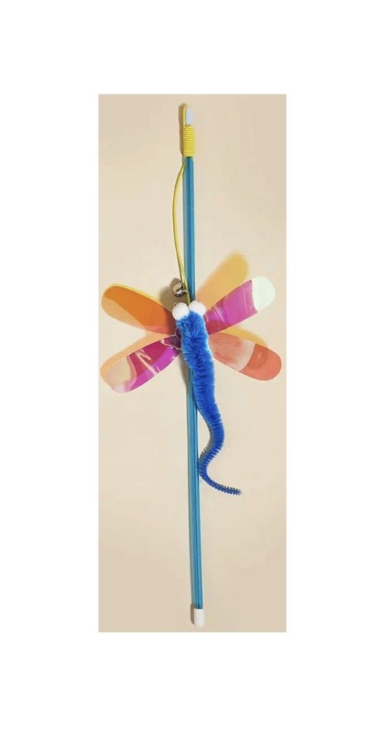 Cheerhunting Cat Toys - Dragonfly Teaser Wand, Colour: Blue