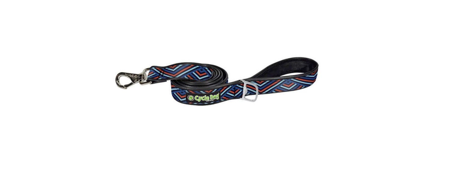 Cycle Dog Collar/Leash - Blue Orange Diagonals, Size: Leash