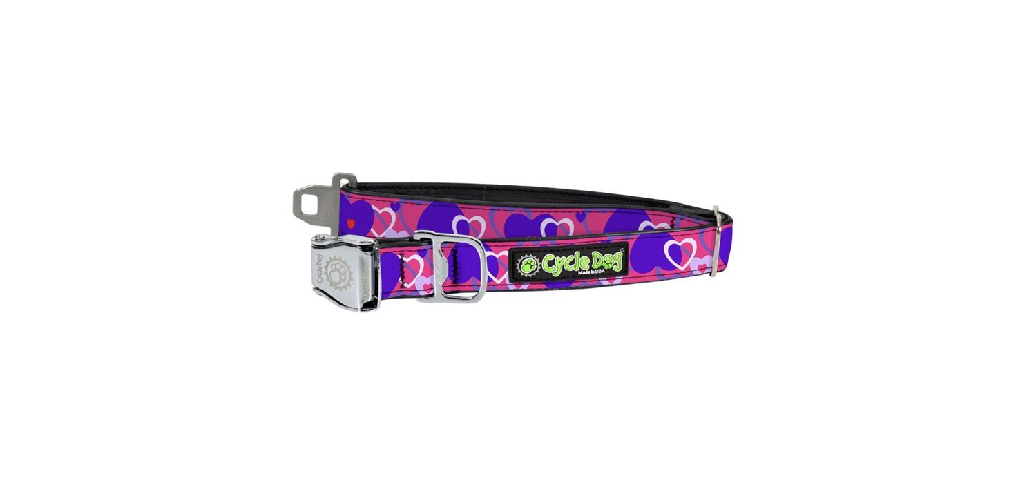 Cycle Dog Collar/Leash - Hearts, Size: MD