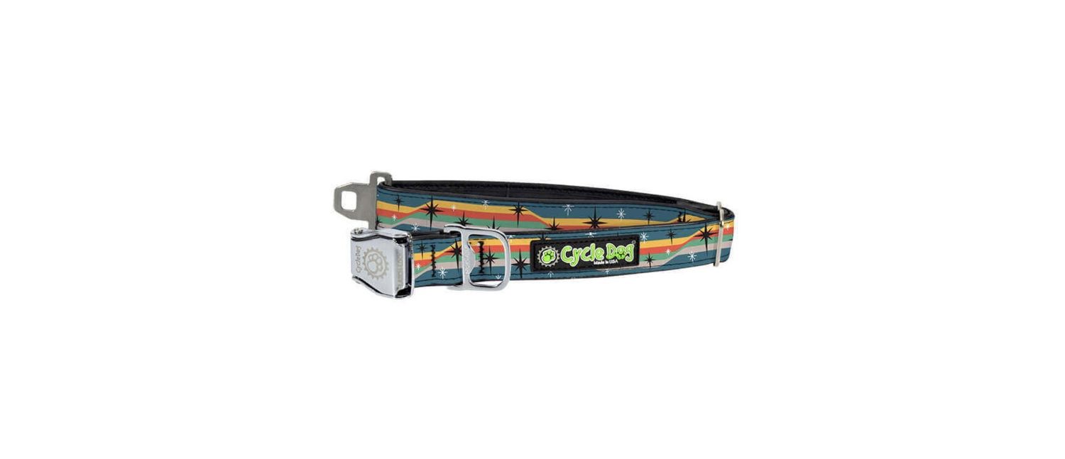 Cycle Dog Collar/Leash - Retro Starbursts, Size: MD