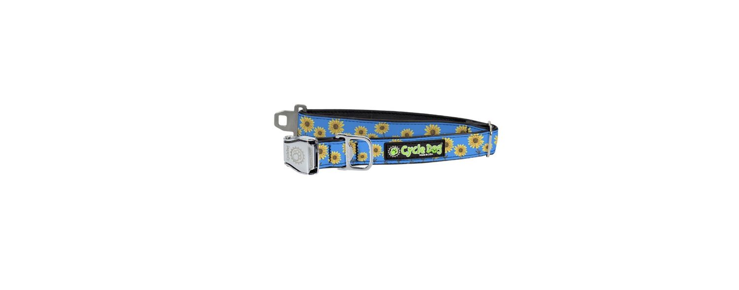 Cycle Dog Collar/Leash - Sunflowers, Size: MD