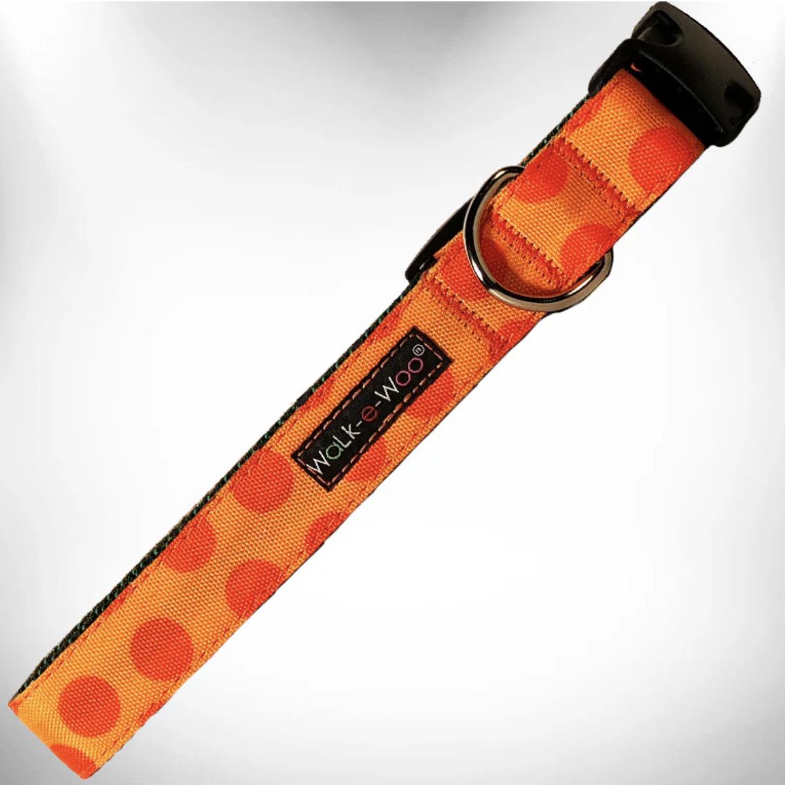 Walk-e-Woo Collar/Leash - Orange Dot On Orange, Size: XS