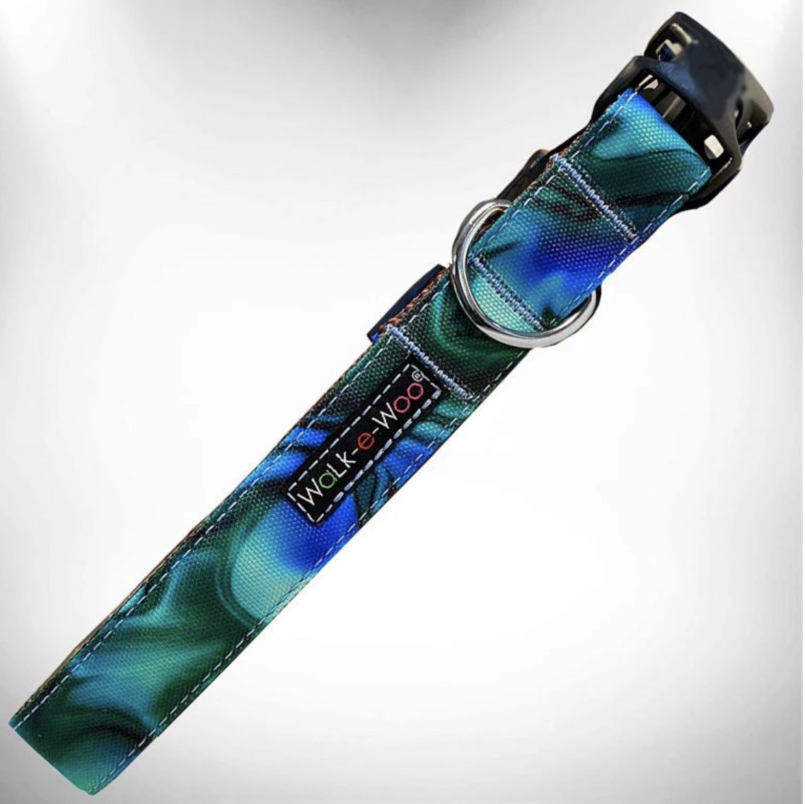 Walk-e-Woo Collar/Leash - Ombre Turquoise, Size: XS