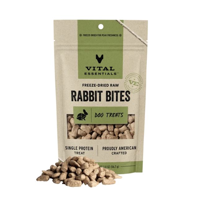 Vital Essentials Freeze Dried Dog Treats - Rabbit Bites
