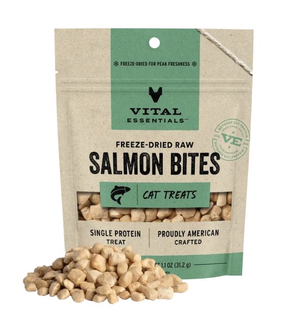 Vital Essentials Freeze Dried Cat Treats - Salmon Bites