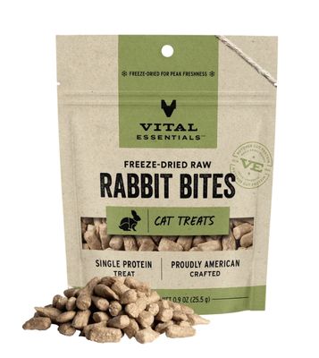 Vital Essentials Freeze Dried Cat Treats - Rabbit Bites